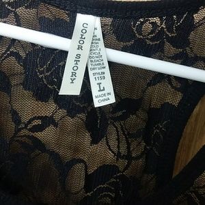 Color Story Tops - Lacy rose patterned tank top Color Story Tops - Lacy rose patterned tank top